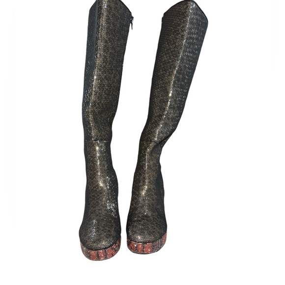 Betsey Johnson • Valeria Holiday Party Boots • Rhinestones Platform Size 7.5 - Picture 8 of 8